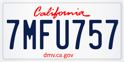 CA license plate 7MFU757