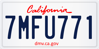 CA license plate 7MFU771