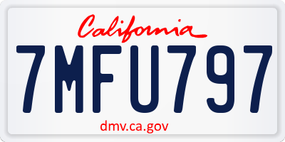 CA license plate 7MFU797