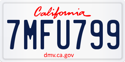CA license plate 7MFU799