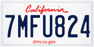 CA license plate 7MFU824