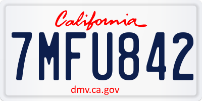 CA license plate 7MFU842