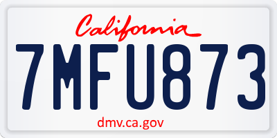 CA license plate 7MFU873