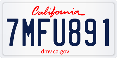 CA license plate 7MFU891