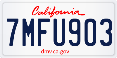 CA license plate 7MFU903