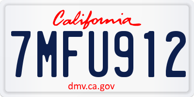 CA license plate 7MFU912