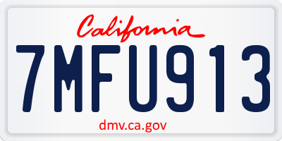 CA license plate 7MFU913