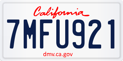 CA license plate 7MFU921