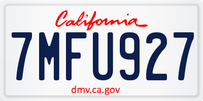 CA license plate 7MFU927
