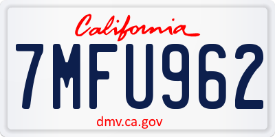 CA license plate 7MFU962