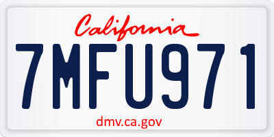 CA license plate 7MFU971