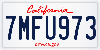 CA license plate 7MFU973