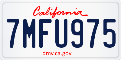 CA license plate 7MFU975