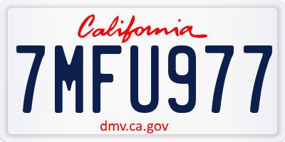 CA license plate 7MFU977