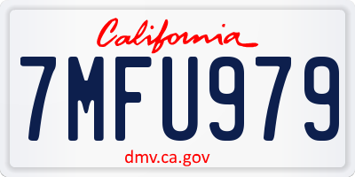 CA license plate 7MFU979