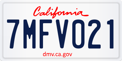 CA license plate 7MFV021