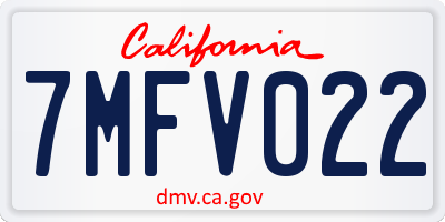 CA license plate 7MFV022