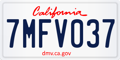 CA license plate 7MFV037