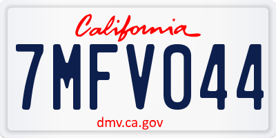 CA license plate 7MFV044