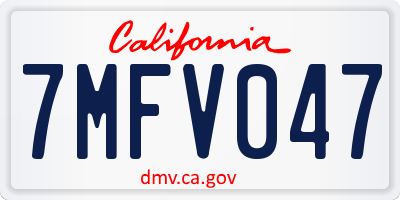 CA license plate 7MFV047