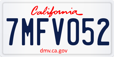 CA license plate 7MFV052