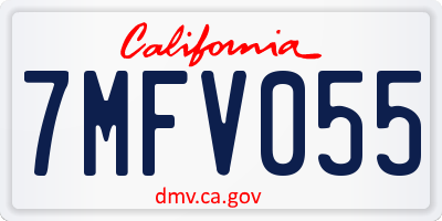 CA license plate 7MFV055