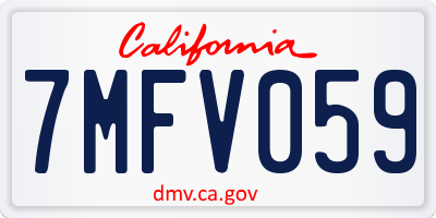 CA license plate 7MFV059