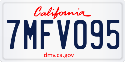 CA license plate 7MFV095