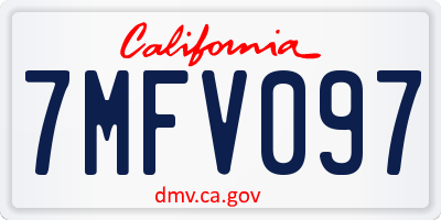 CA license plate 7MFV097