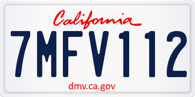 CA license plate 7MFV112