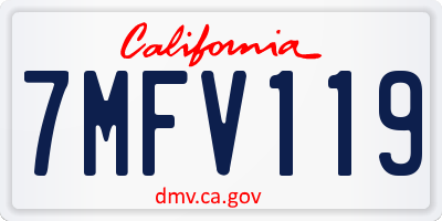 CA license plate 7MFV119