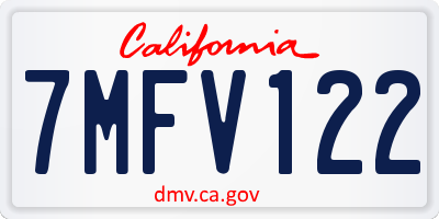 CA license plate 7MFV122