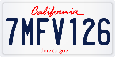 CA license plate 7MFV126