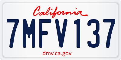 CA license plate 7MFV137