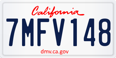 CA license plate 7MFV148