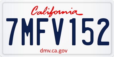 CA license plate 7MFV152