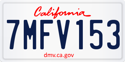 CA license plate 7MFV153