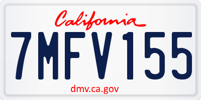 CA license plate 7MFV155