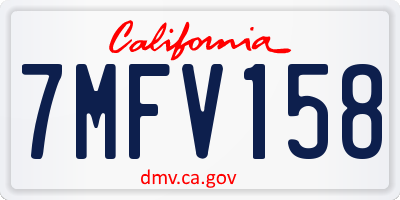 CA license plate 7MFV158