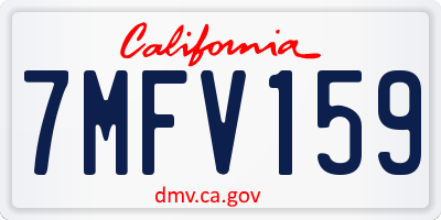 CA license plate 7MFV159