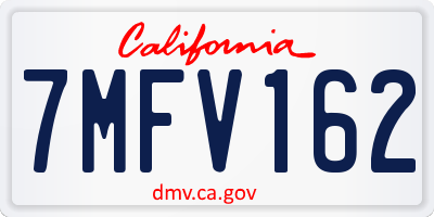 CA license plate 7MFV162