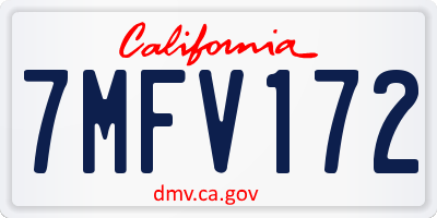 CA license plate 7MFV172
