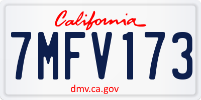 CA license plate 7MFV173