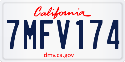 CA license plate 7MFV174