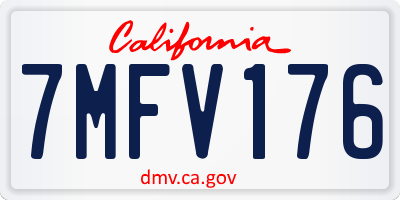 CA license plate 7MFV176