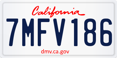 CA license plate 7MFV186