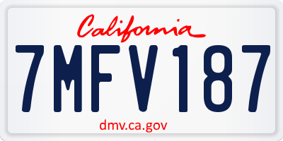 CA license plate 7MFV187