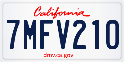 CA license plate 7MFV210