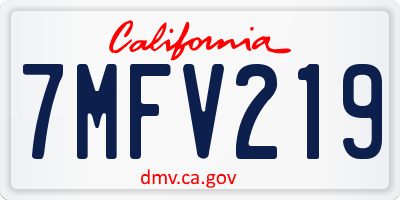 CA license plate 7MFV219