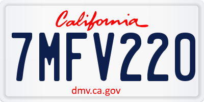 CA license plate 7MFV220